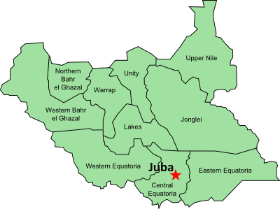 South Sudan map
